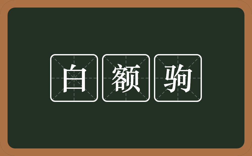 白额驹的近义词/反义词
