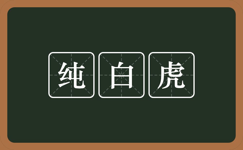 纯白虎的意思？纯白虎是什么意思？