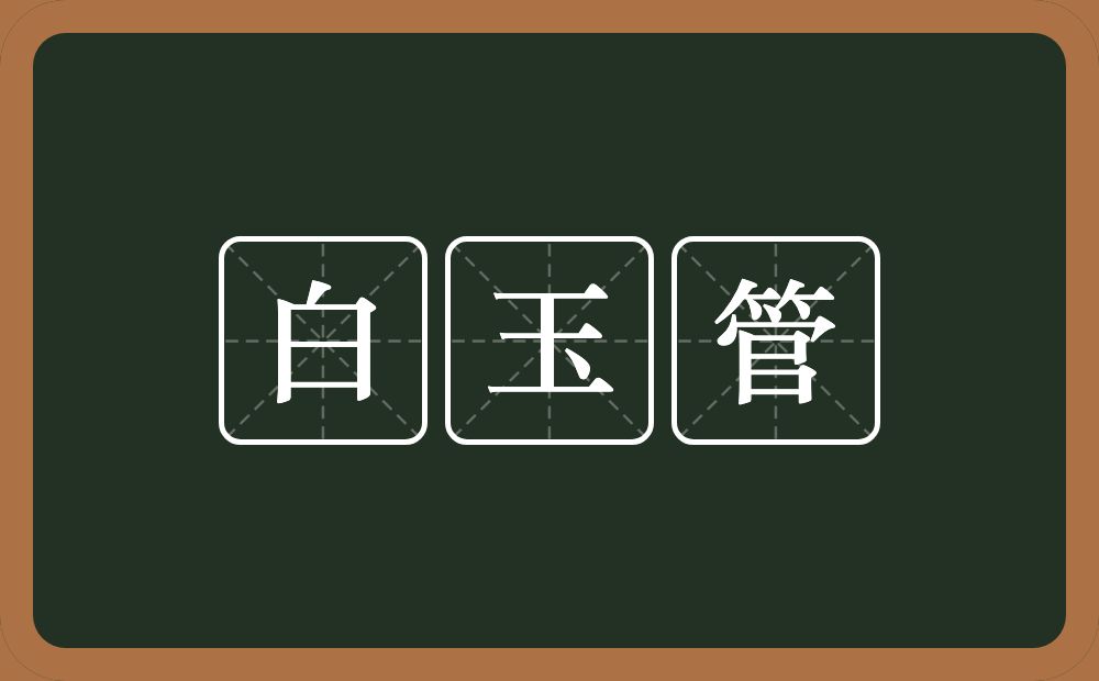 白玉管的意思？白玉管是什么意思？