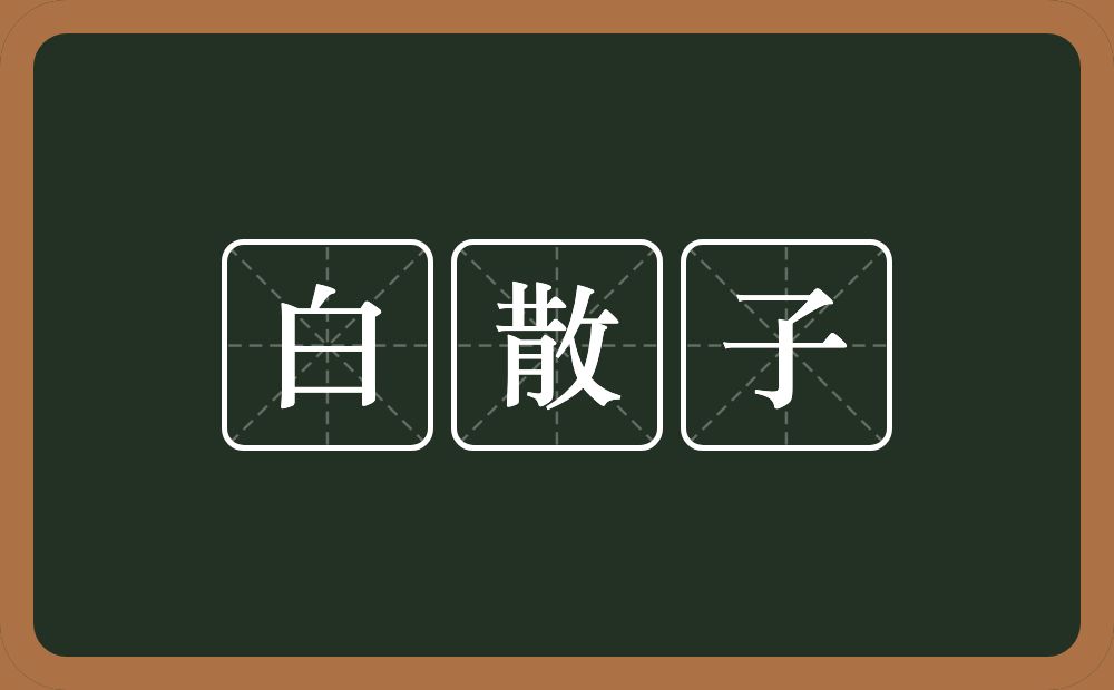 白散子的近义词/反义词