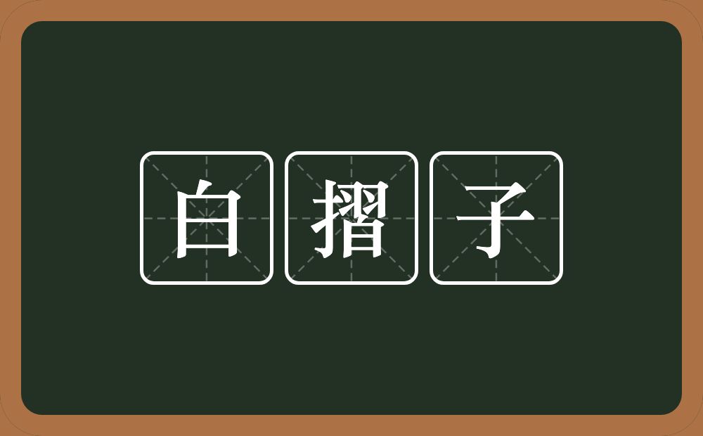 白摺子的意思？白摺子是什么意思？