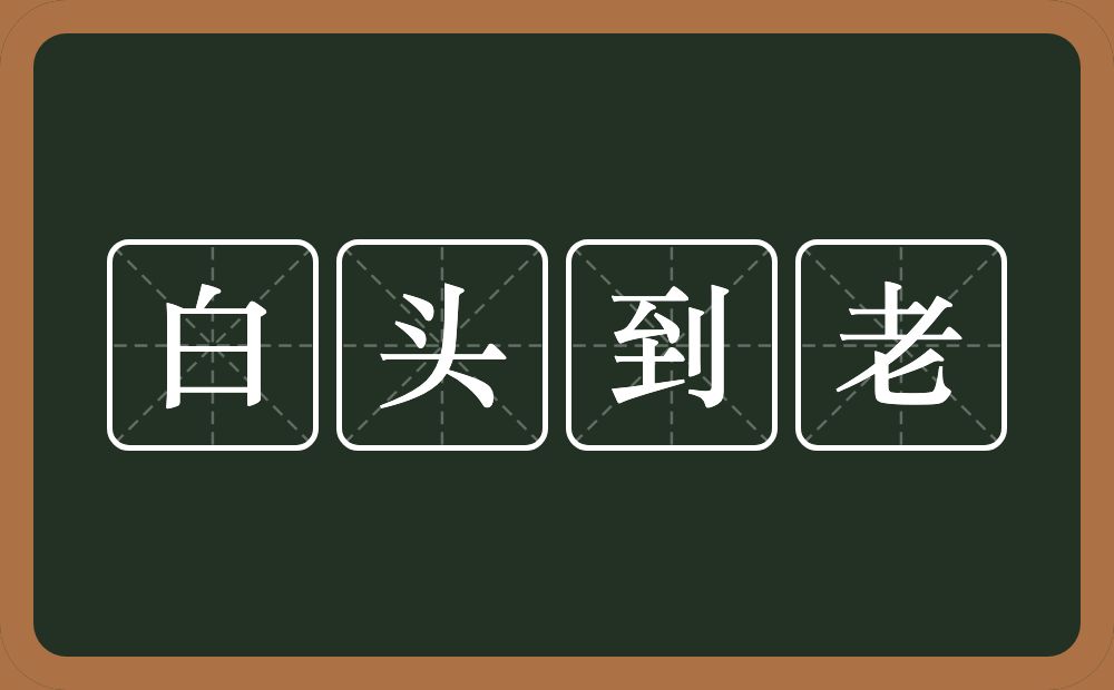 白头到老的意思?白头到老是什么意思?