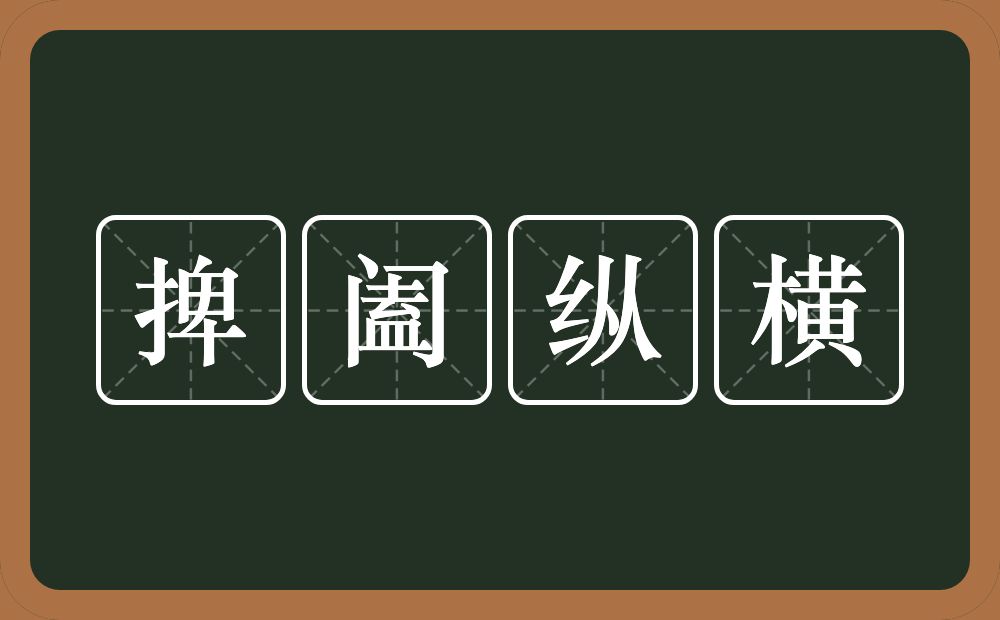 捭阖纵横的意思?捭阖纵横是什么意思?