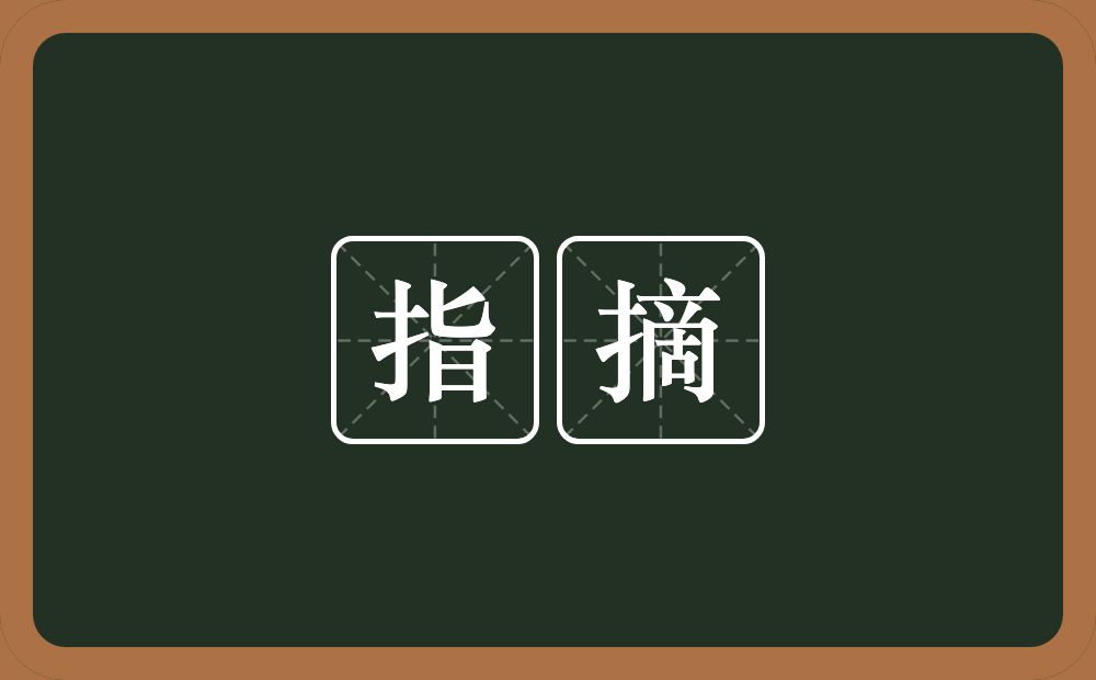 指摘的意思?指摘是什么意思?