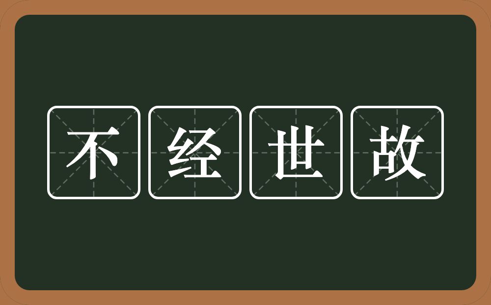 不经世故的意思？不经世故是什么意思？