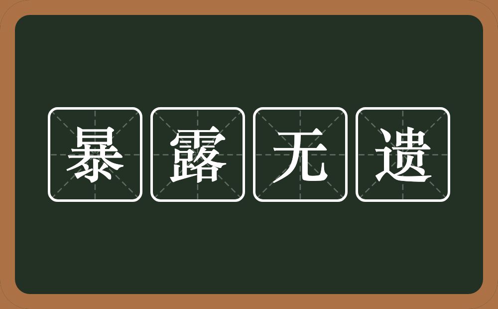 暴露无遗的意思?暴露无遗是什么意思?