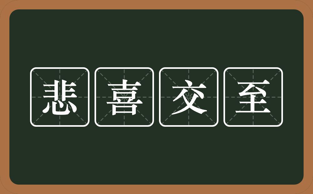 悲喜交至的意思？悲喜交至是什么意思？