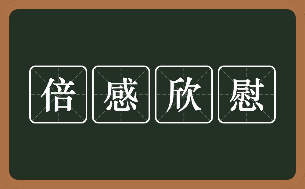 倍感欣慰的意思？倍感欣慰是什么意思？
