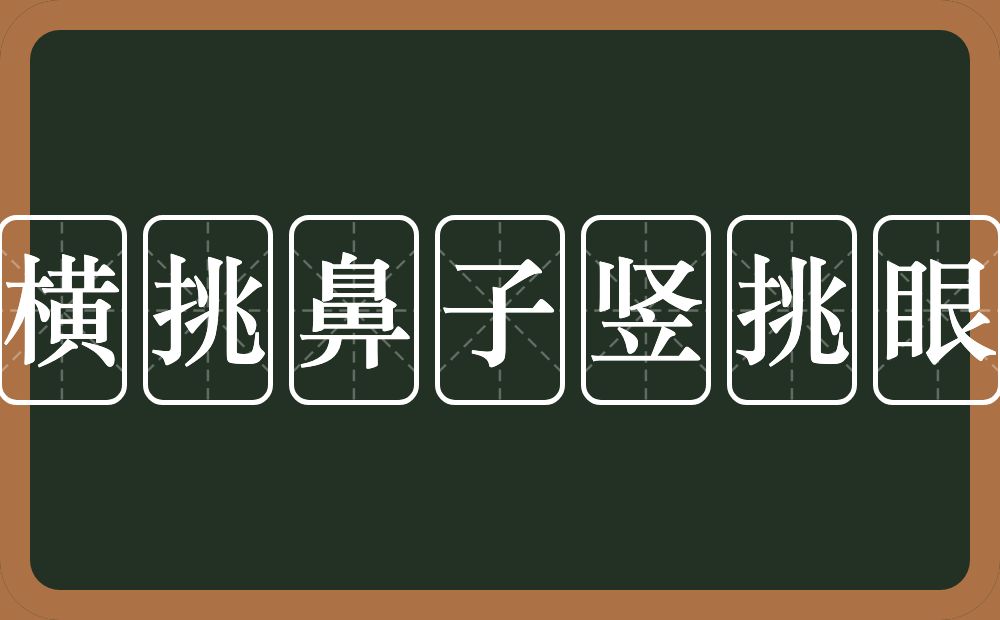 横挑鼻子竖挑眼的近义词/反义词