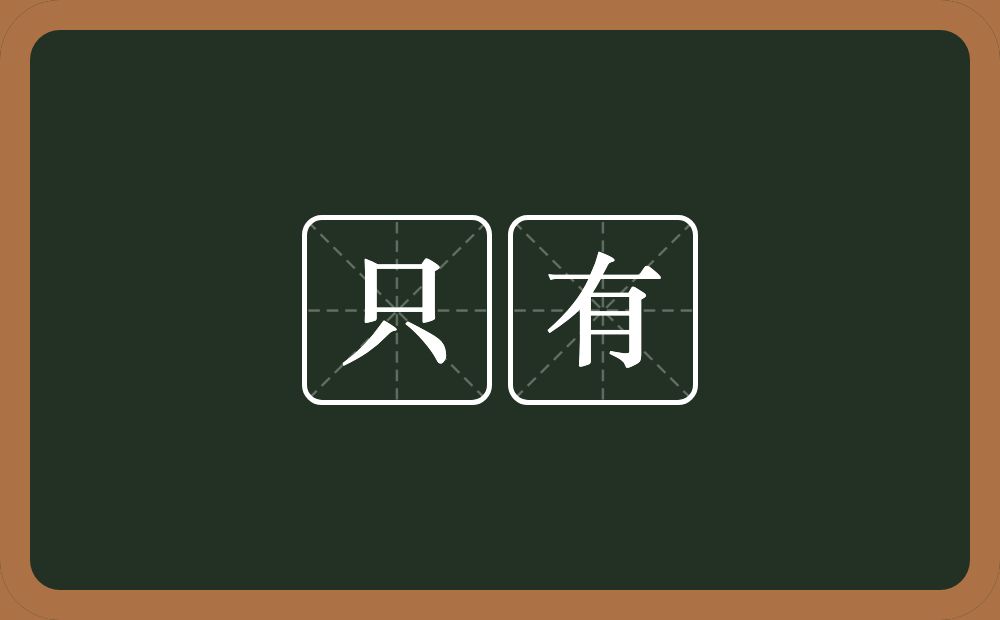 只有的意思？只有是什么意思？