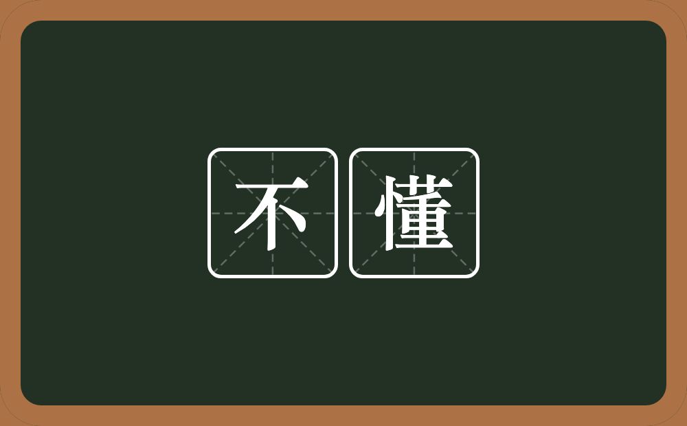 不懂的意思?不懂是什么意思?