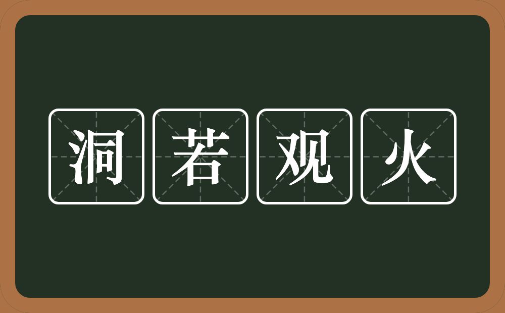 洞若观火的意思?洞若观火是什么意思?