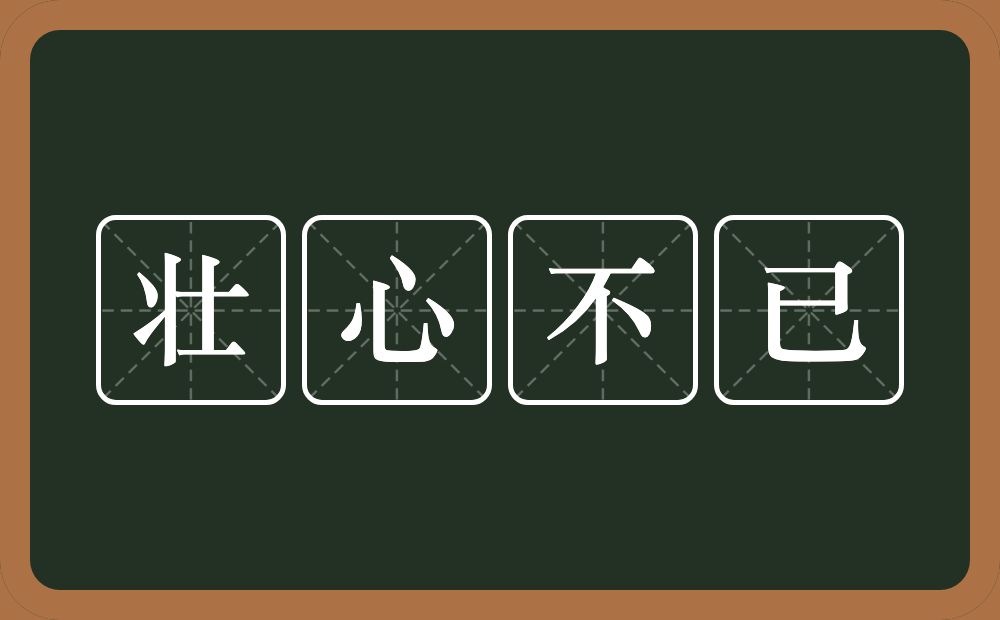 壮心不已的意思？壮心不已是什么意思？