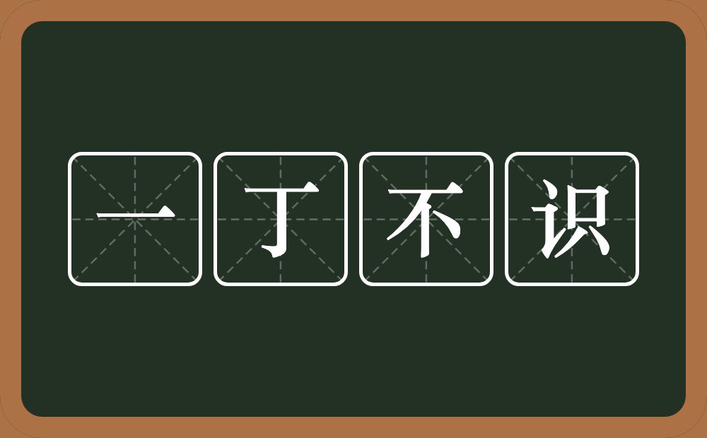 一丁不识的意思？一丁不识是什么意思？