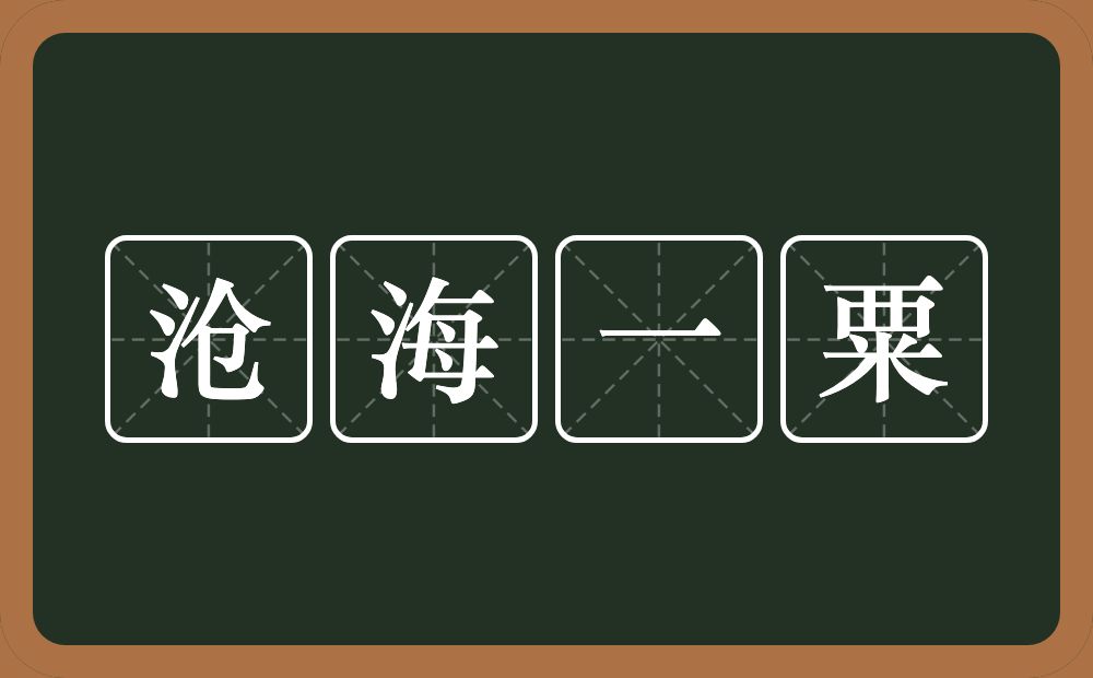 沧海一粟的意思?沧海一粟是什么意思?
