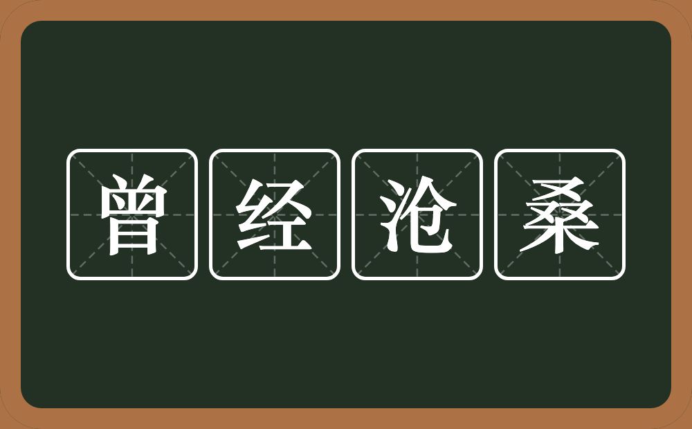曾经沧桑的意思？曾经沧桑是什么意思？