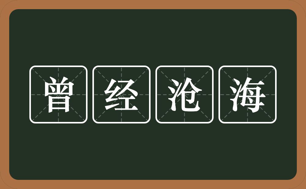 曾经沧海的意思?曾经沧海是什么意思?