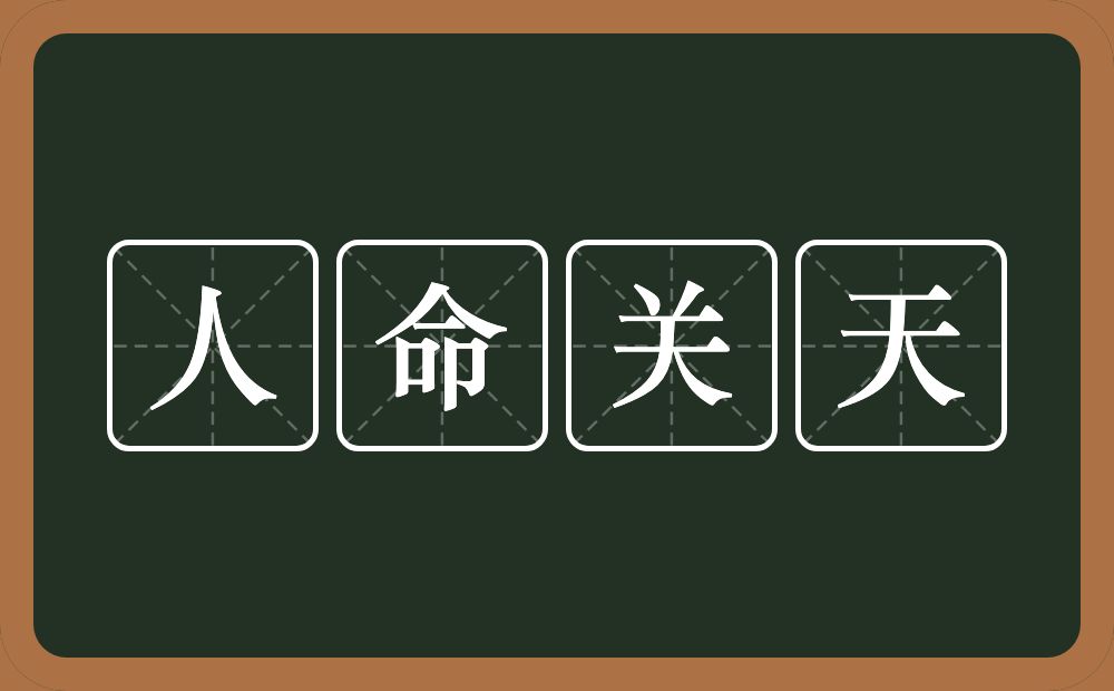 人命关天的意思?人命关天是什么意思?