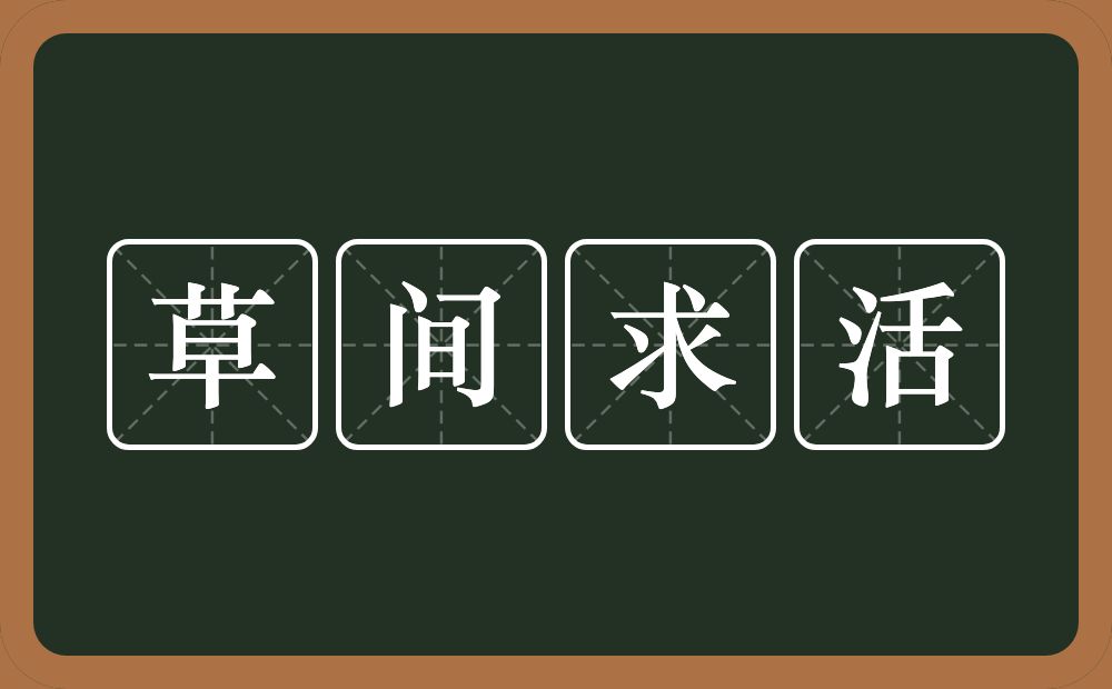 草间求活的意思？草间求活是什么意思？