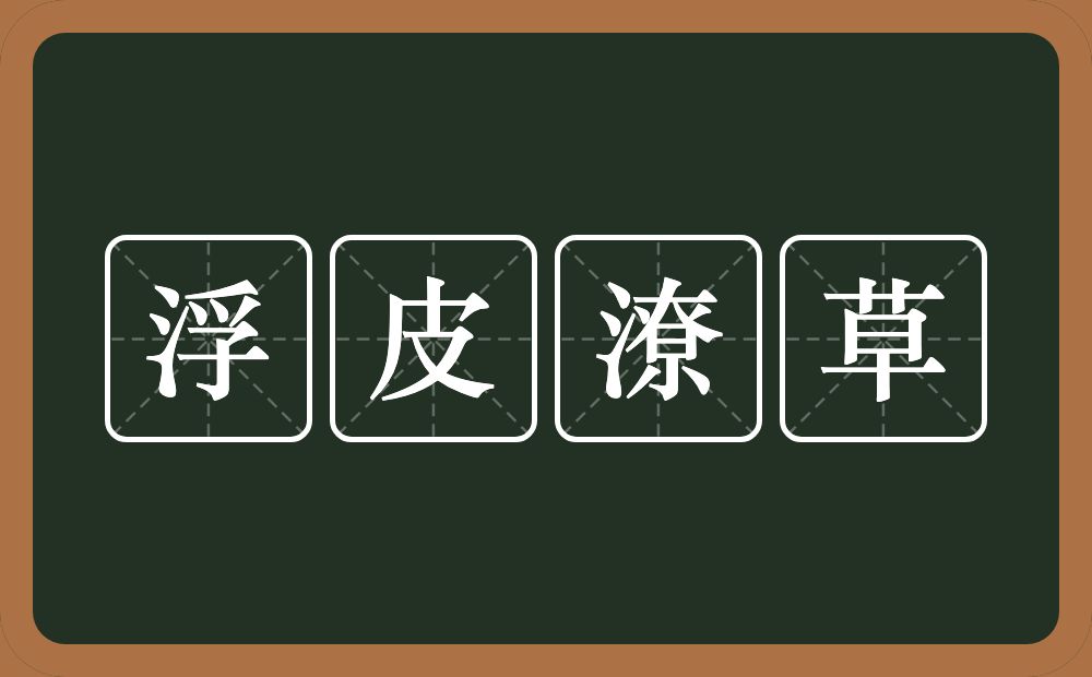 浮皮潦草的意思？浮皮潦草是什么意思？