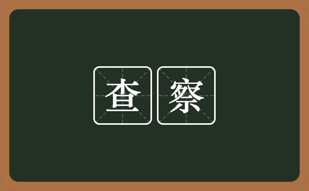 查察的意思?查察是什么意思?