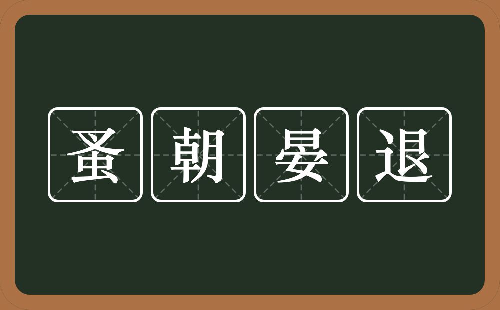 蚤朝晏退的意思？蚤朝晏退是什么意思？