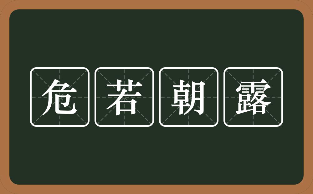 危若朝露的意思？危若朝露是什么意思？