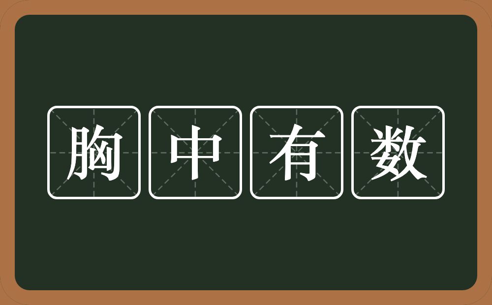 胸中有数的意思?胸中有数是什么意思?