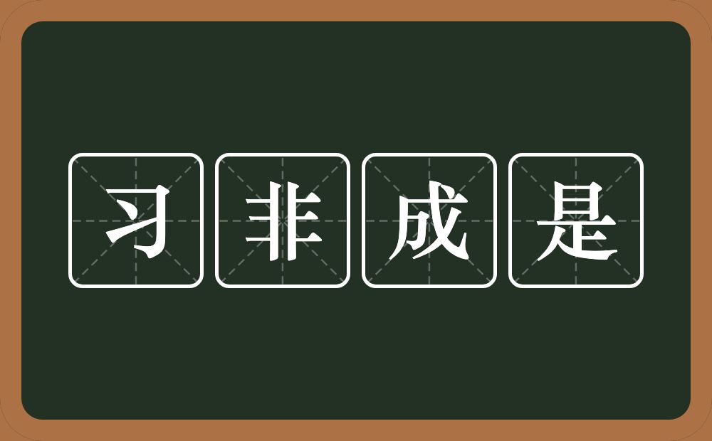 习非成是的意思?习非成是是什么意思?