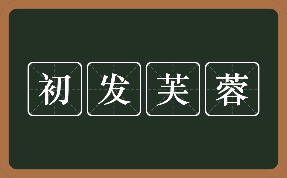 初发芙蓉的意思?初发芙蓉是什么意思?
