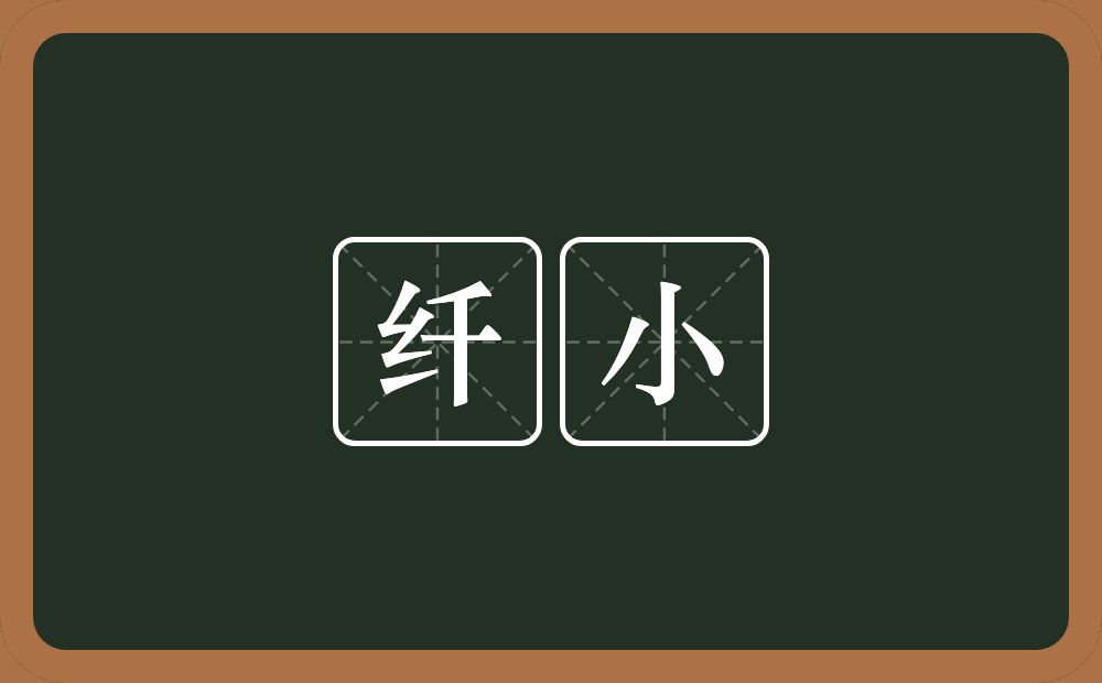 纤小的意思?纤小是什么意思?