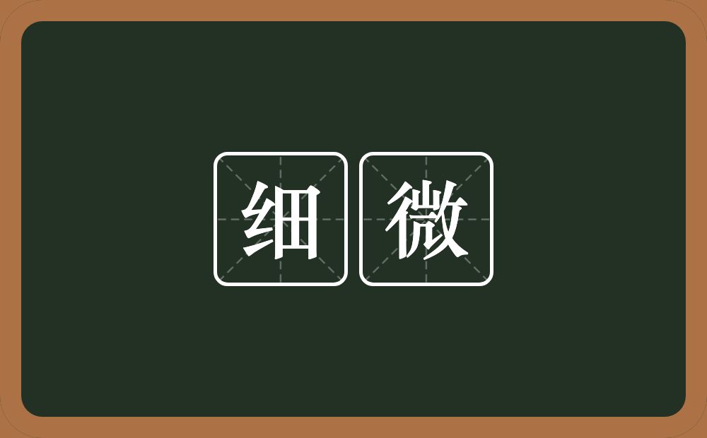 细微的意思?细微是什么意思?
