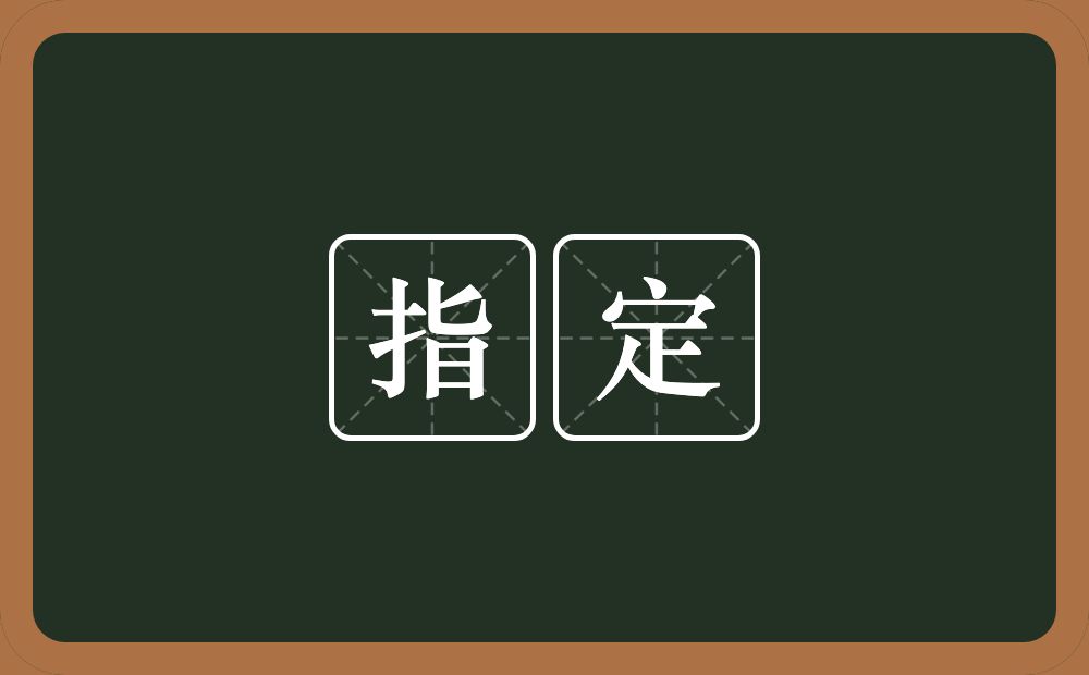 指定的意思?指定是什么意思?
