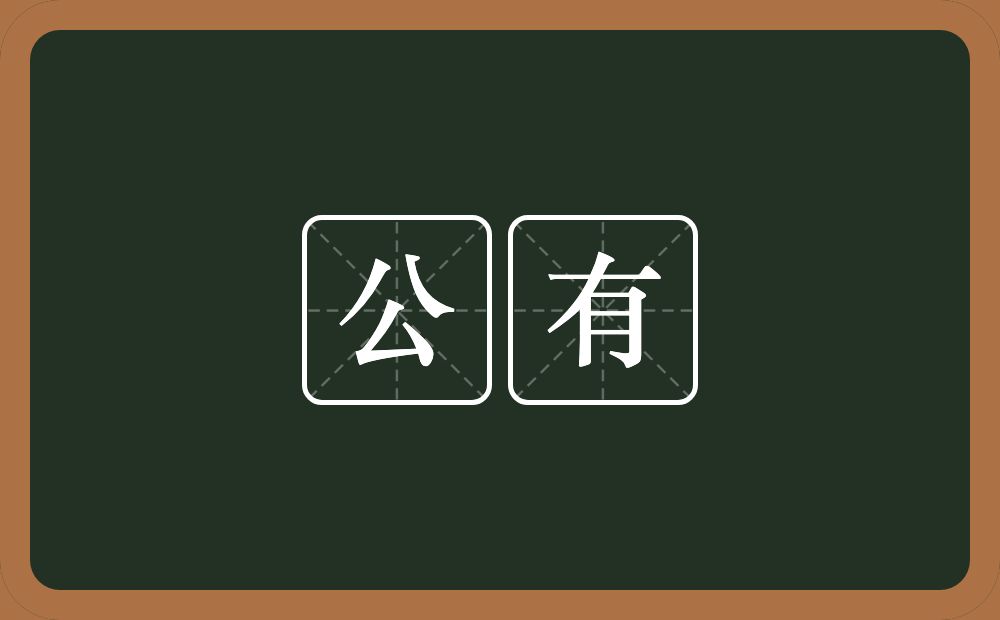 公有的意思?公有是什么意思?