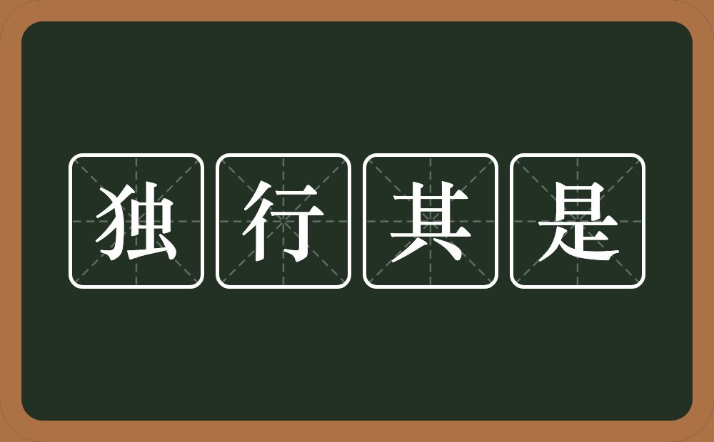 独行其是的意思?独行其是是什么意思?
