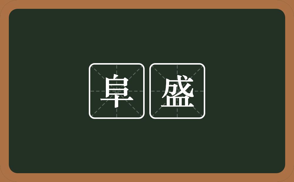 阜盛的意思？阜盛是什么意思？