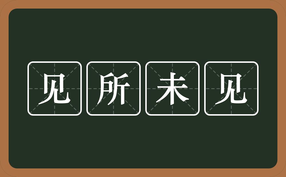 见所未见的意思？见所未见是什么意思？