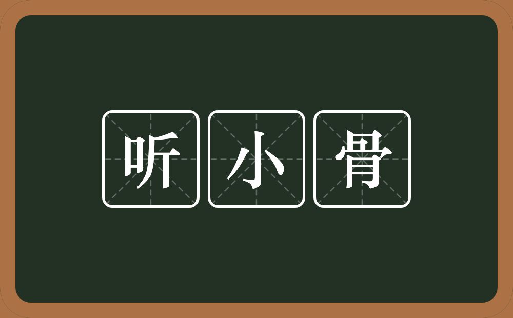 听小骨的意思？听小骨是什么意思？