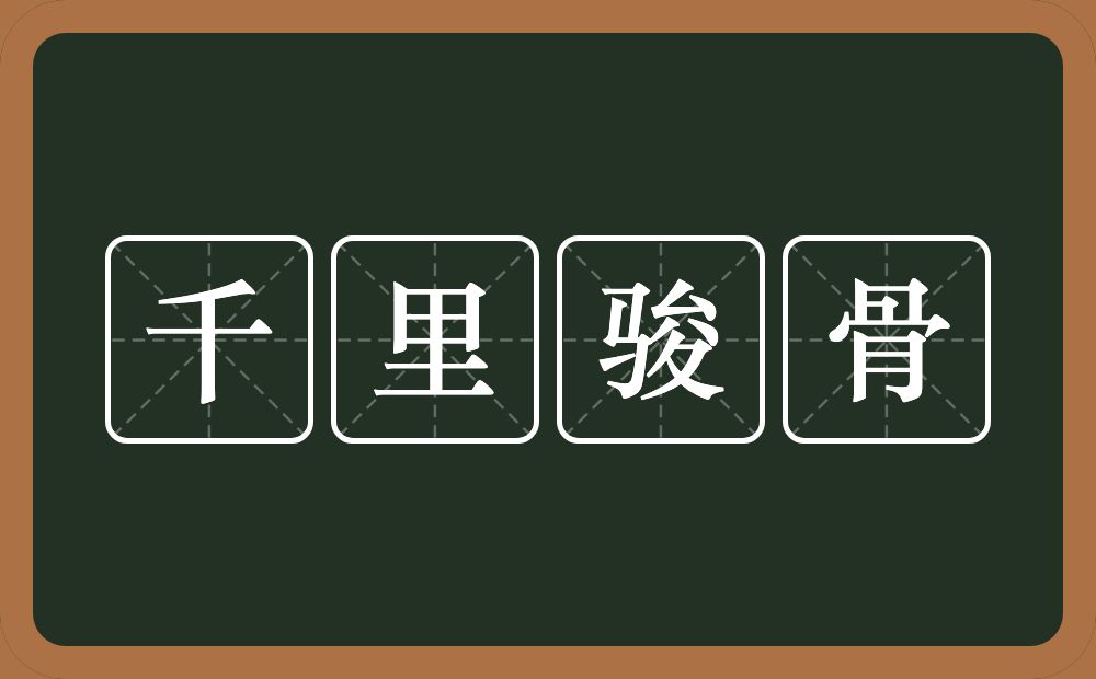 千里骏骨的意思？千里骏骨是什么意思？