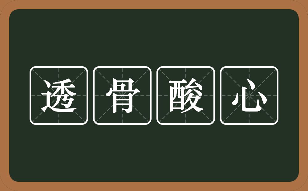 透骨酸心的意思？透骨酸心是什么意思？