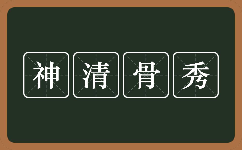 神清骨秀的意思？神清骨秀是什么意思？