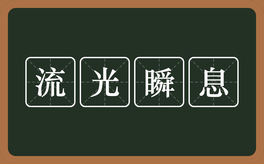 流光瞬息的意思？流光瞬息是什么意思？
