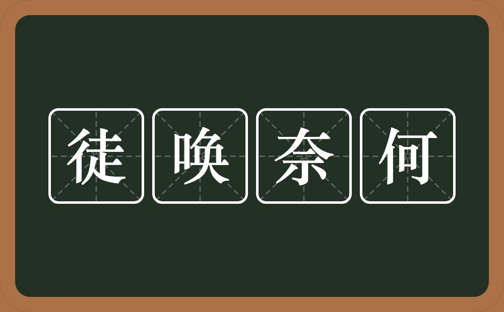 徒唤奈何的意思？徒唤奈何是什么意思？