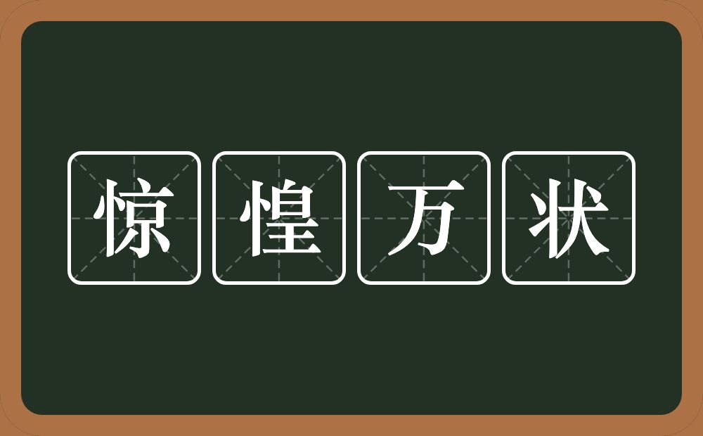惊惶万状的意思？惊惶万状是什么意思？