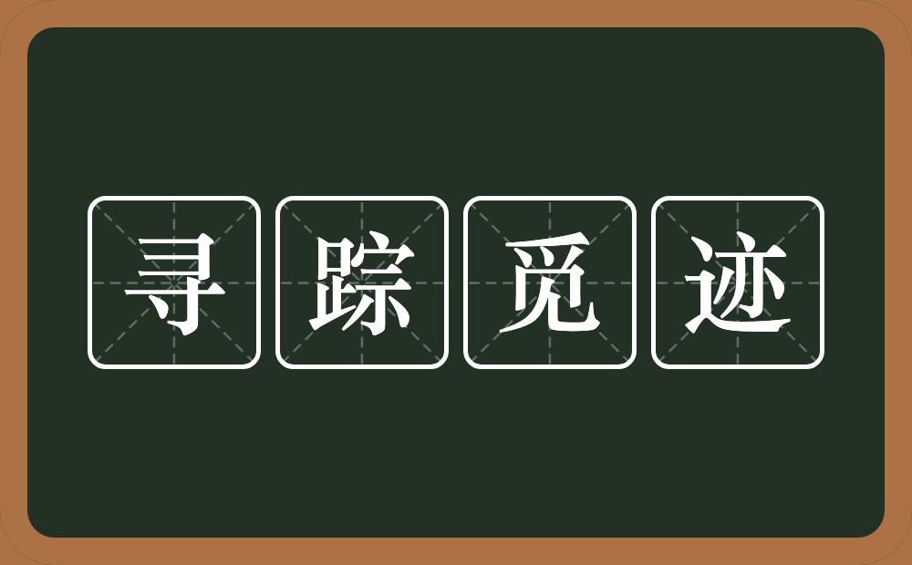 寻踪觅迹的意思?寻踪觅迹是什么意思?
