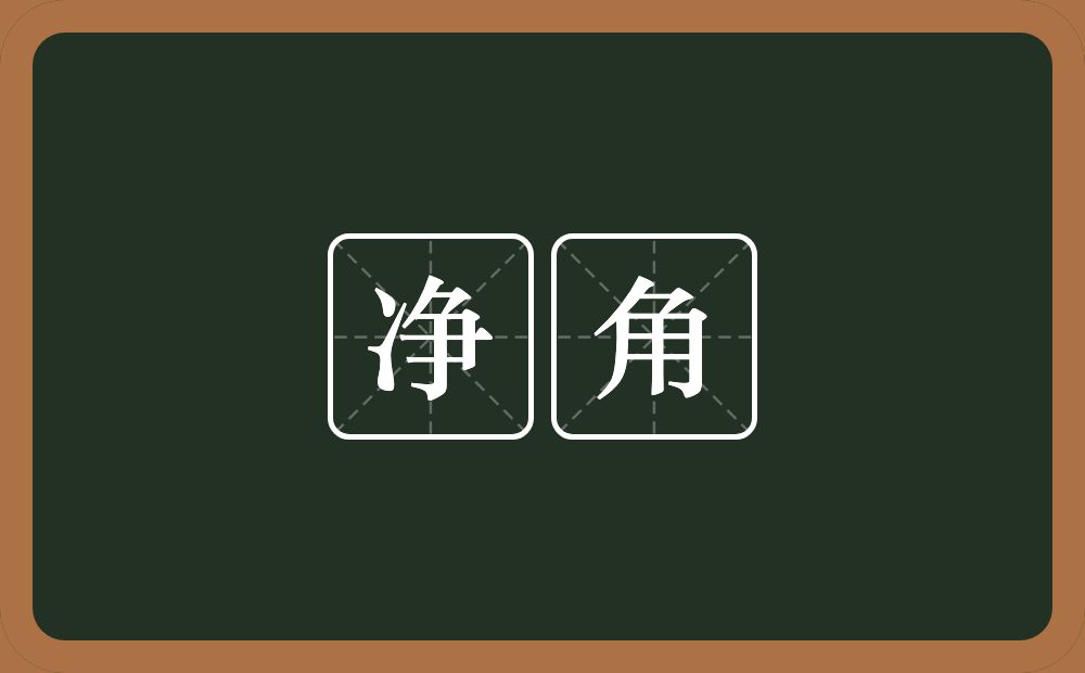净角的意思？净角是什么意思？