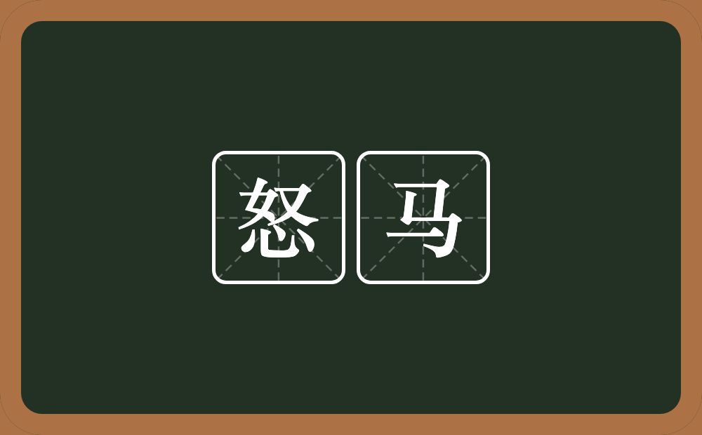 怒马的意思?怒马是什么意思?