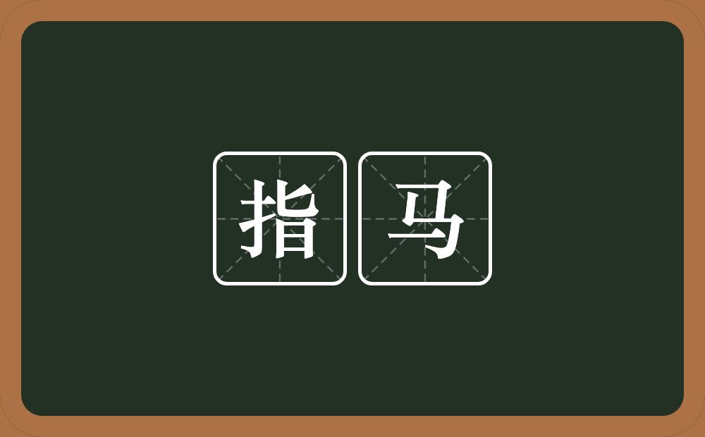 指马的意思?指马是什么意思?