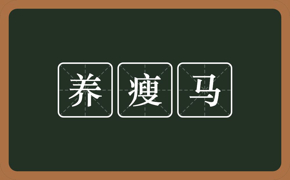 养瘦马的意思?养瘦马是什么意思?