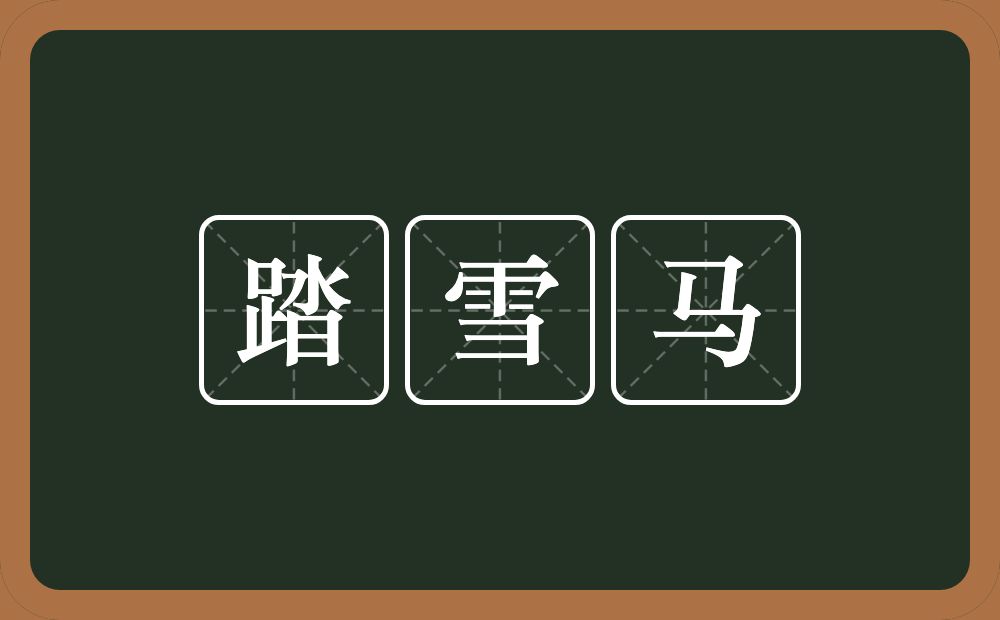 踏雪马的意思？踏雪马是什么意思？